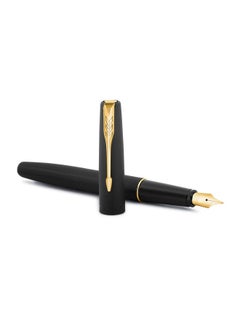PARKER Frontier Matte Black Gold Trim Fountain Pen | Perfect For Professional Use | Elite Pen For Corporate Purposes  - Image 2