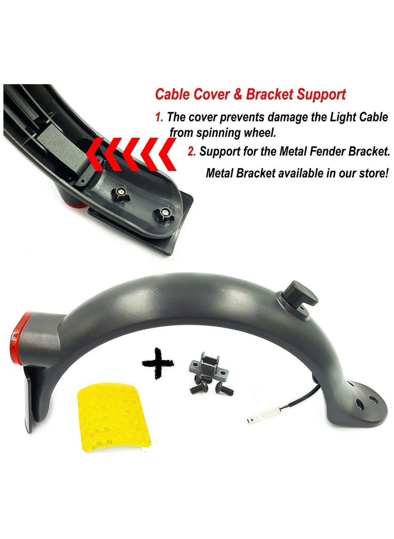 SYOSI - Rear Fender Mudguard with Led Light Compatible For Xiaomi M365 1S Essential Pro 2 Electric Scooter - Spare Parts for E-scooter - Image 1
