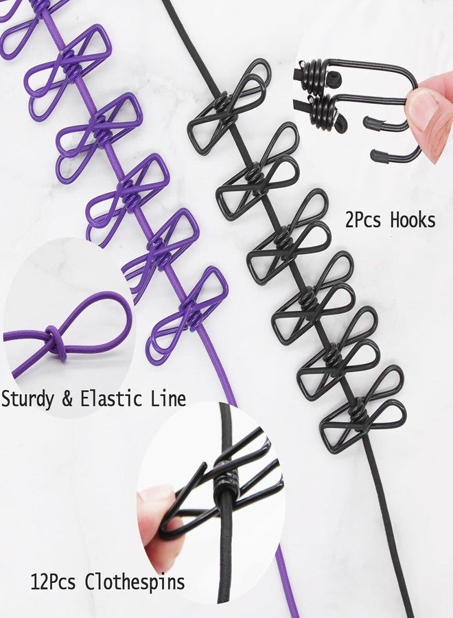 FAIRY FIRST Pack of 1 Cloth Drying Rope with Hooks - Elastic Hanging Rope for Travel, Home, and Outdoor Drying - Includes 12 Clips-Kapde Sukhane ki Rassi Wire - Multicolour (1) - Image 3