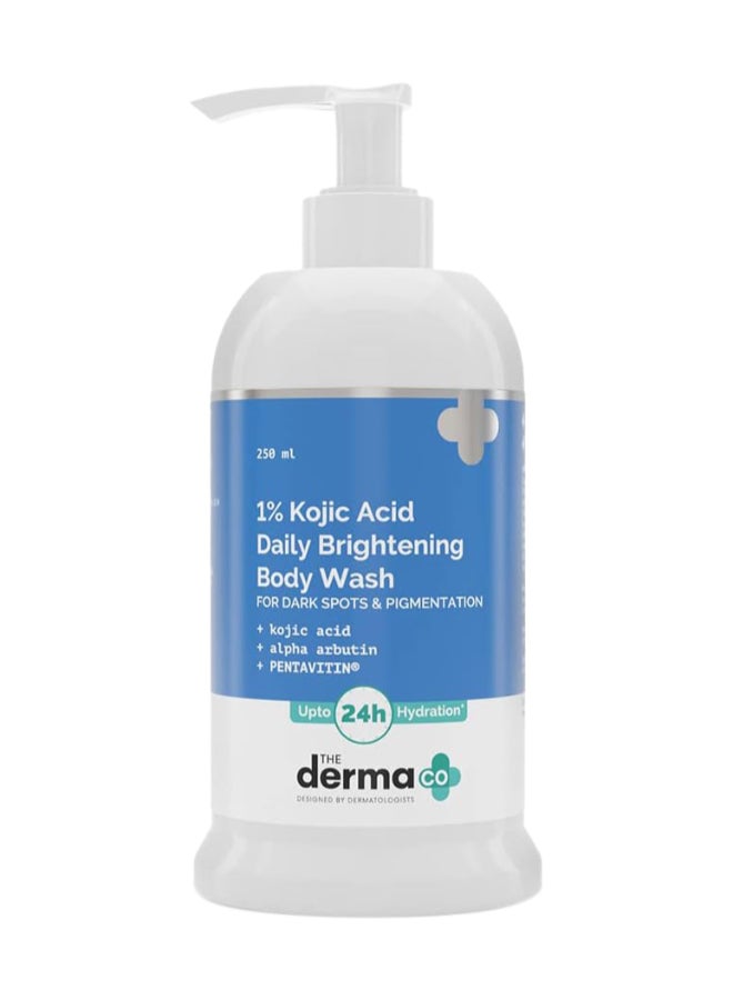 THE derma Co غسول الجسم اليومي المشرق بتركيز 1% من حمض الكوجيك مع ألفا أربوتين للبقع الداكنة والتصبغات - 250 مل - Image 1