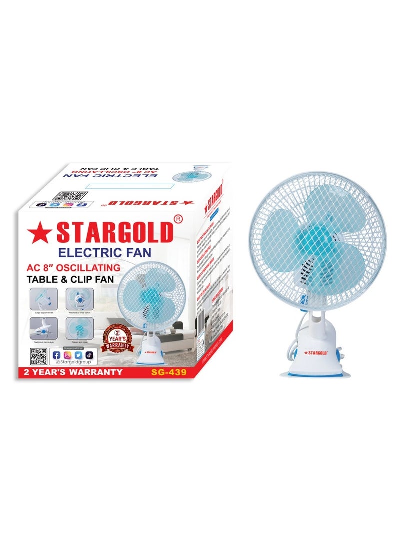 ستارجولد مروحة كهربائية بمشبك وطاولة مقاس 8 بوصات - Image 2