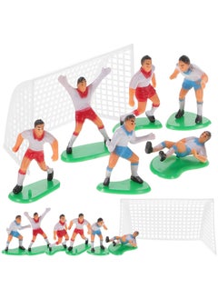 Sweet seven Soccer Cake Toppers - 8pcs Miniature Football Players & Micro Landscape Figurines for Party, Boy Birthday, and Sports Party Supplies  - Image 3