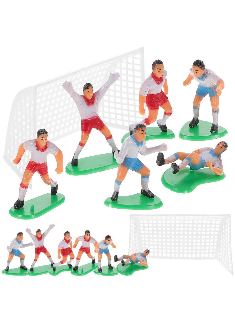 Sweet seven Soccer Cake Toppers - 8pcs Miniature Football Players & Micro Landscape Figurines for Party, Boy Birthday, and Sports Party Supplies  - Image 3
