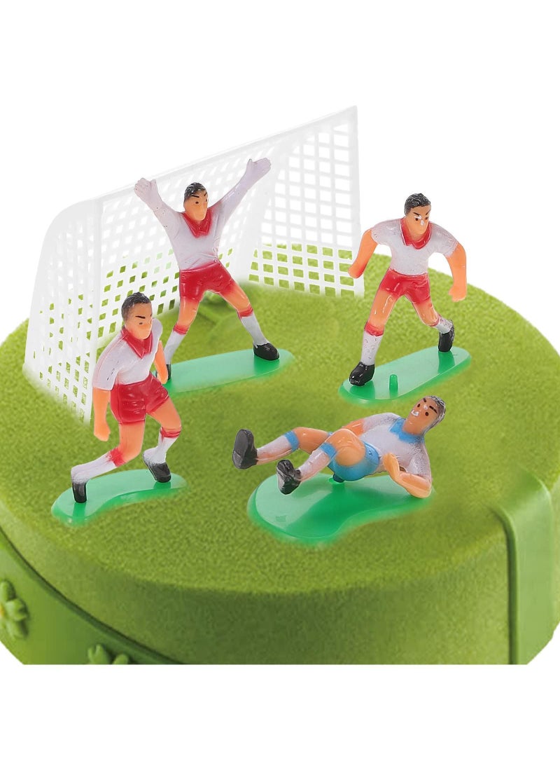 Sweet seven Soccer Cake Toppers - 8pcs Miniature Football Players & Micro Landscape Figurines for Party, Boy Birthday, and Sports Party Supplies  - Image 4