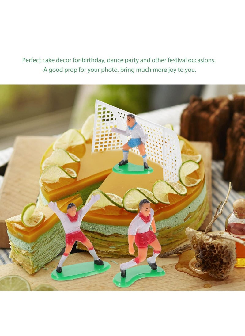 Sweet seven Soccer Cake Toppers - 8pcs Miniature Football Players & Micro Landscape Figurines for Party, Boy Birthday, and Sports Party Supplies  - Image 5
