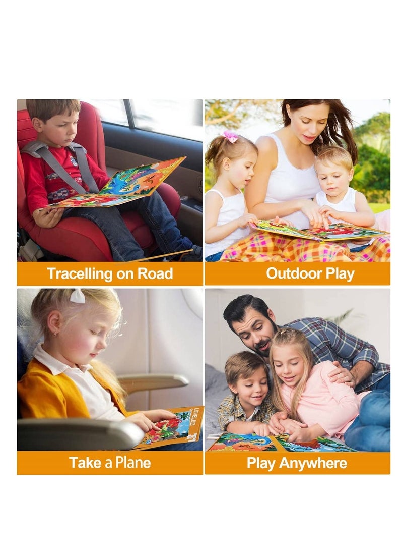 Excefore Magnetic Puzzles for Kids Ages 3-7, Dinosaur Themed Magnetic Travel Puzzles Toys, 3 Styles Dinosaur Wooden Jigsaw Puzzle Toys, Travel Games and Travel Toys, for Boys and Girls - Image 5