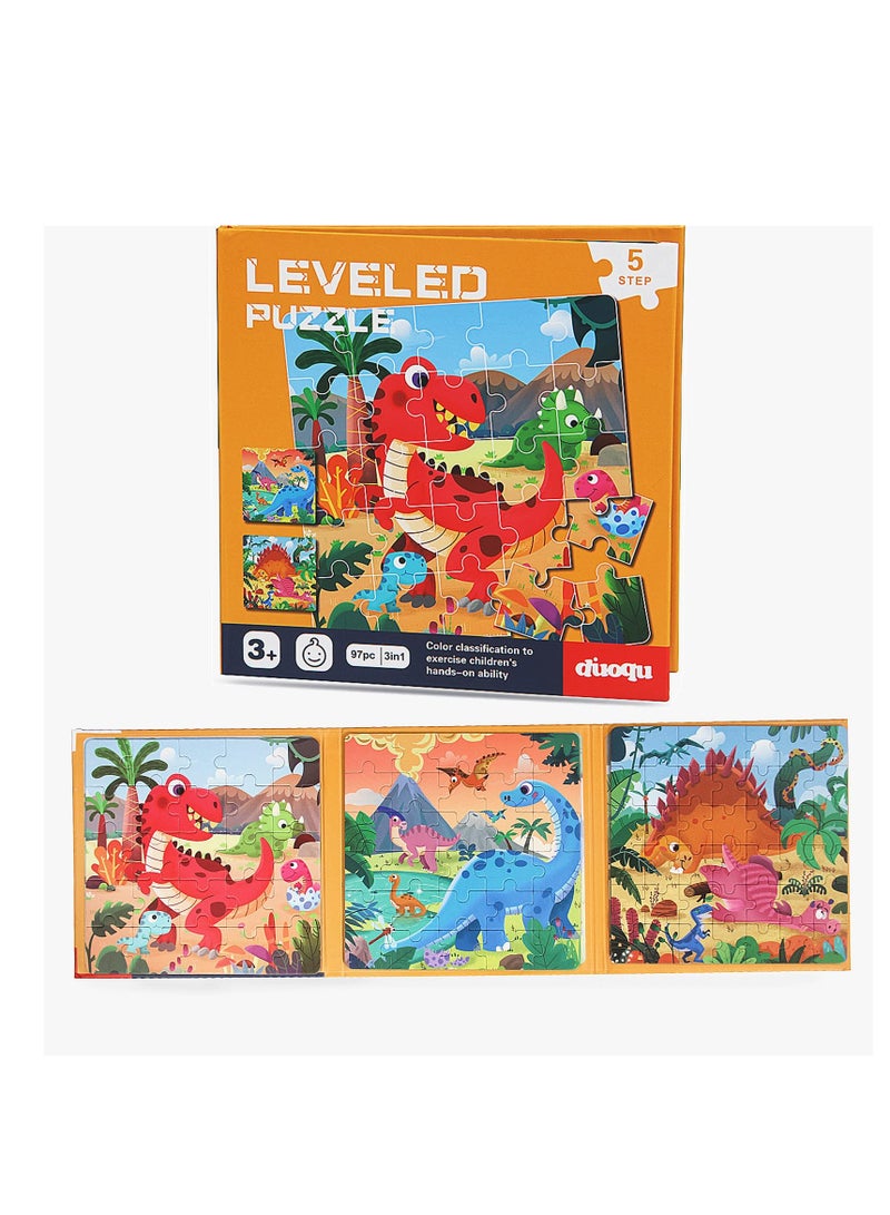 Excefore Magnetic Puzzles for Kids Ages 3-7, Dinosaur Themed Magnetic Travel Puzzles Toys, 3 Styles Dinosaur Wooden Jigsaw Puzzle Toys, Travel Games and Travel Toys, for Boys and Girls - Image 1