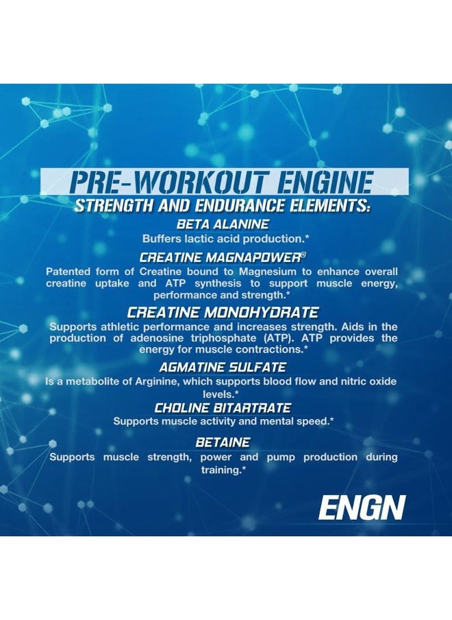 Evlution - EVL Intense Pre Workout with Creatine - ENGN Energizing Pre Workout for Men Powder Drink for Lasting Energy Focus and Recovery - with Beta Alanine Caffeine and L Theanine - Blue Raz - Image 1