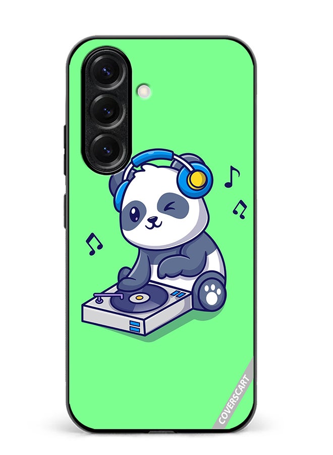VR CREATIVE Protective Case Cover For Samsung Galaxy S25 Panda Playing Music Design Multicolour