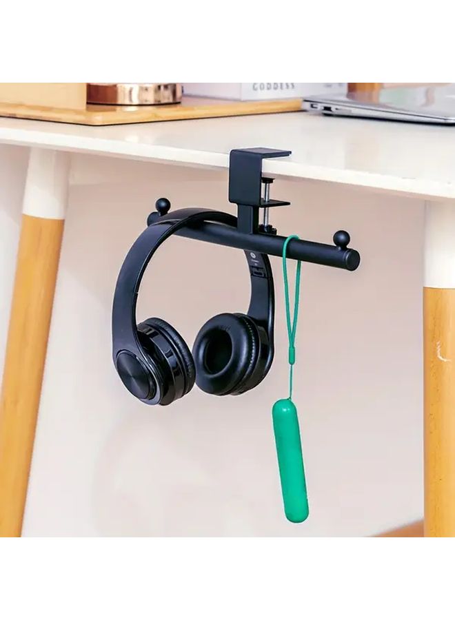 Black Adjustable Under Desk Bag Hook No Drill Wall Mounted Organizer - Image 5