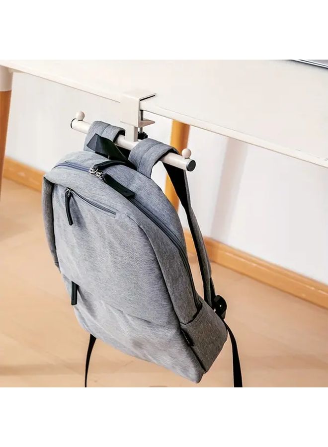 Black Adjustable Under Desk Bag Hook No Drill Wall Mounted Organizer - Image 3