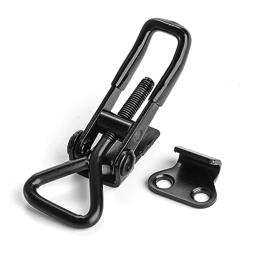 Hedume 12 Pack Heavy Duty Toggle Latch Clamp, 220 Lbs Capacity Adjustable Toggle Clamp, Black Metal Pull Latch for Box Case Trunk, Smoker Door, Jig - Image 2