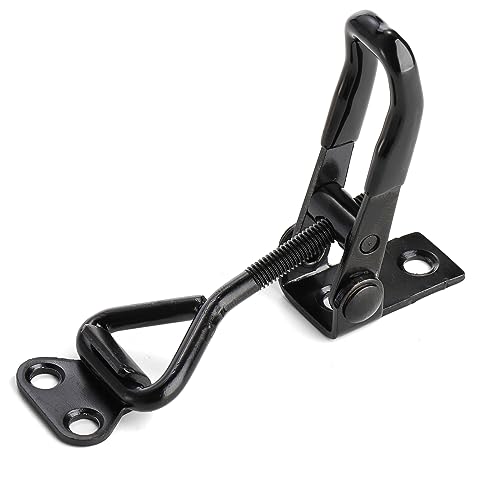 Hedume 12 Pack Heavy Duty Toggle Latch Clamp, 220 Lbs Capacity Adjustable Toggle Clamp, Black Metal Pull Latch for Box Case Trunk, Smoker Door, Jig - Image 3