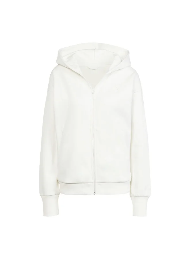 adidas Adidas W All Szn Fz Hd White Hooded Track Top Track Tops For Women