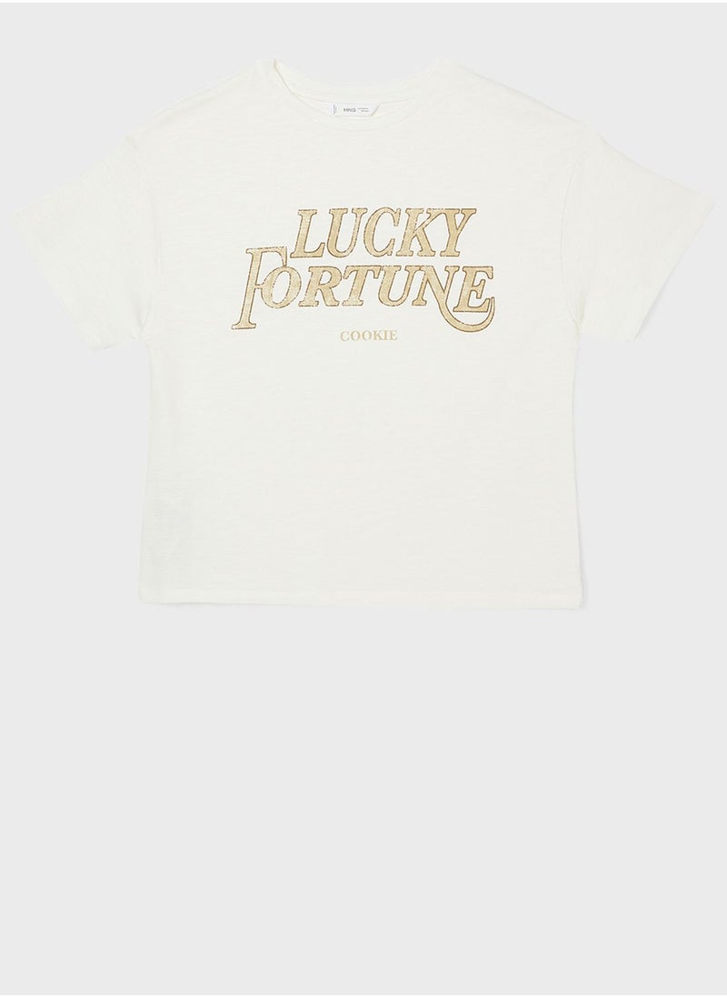 MANGO - Youth Slogan Print T-Shirt - Image 1