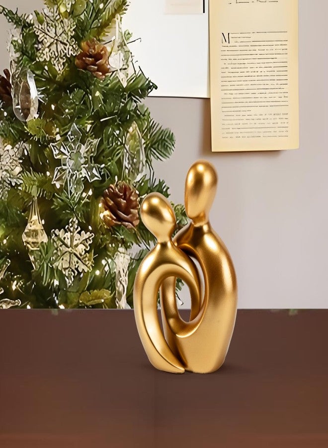 Prettidecor تماثيل هدايا للأزواج، هدية زفاف أو ذكرى زواج للرجال والنساء، قطع ديكور ذهبية، قطع مركزية للطاولة، حامل تلفزيون، رف كتب، تحف صغيرة، تماثيل ديكور عصرية، هدية ذكرى زواج للنساء، هدية عيد الحب - Image 2