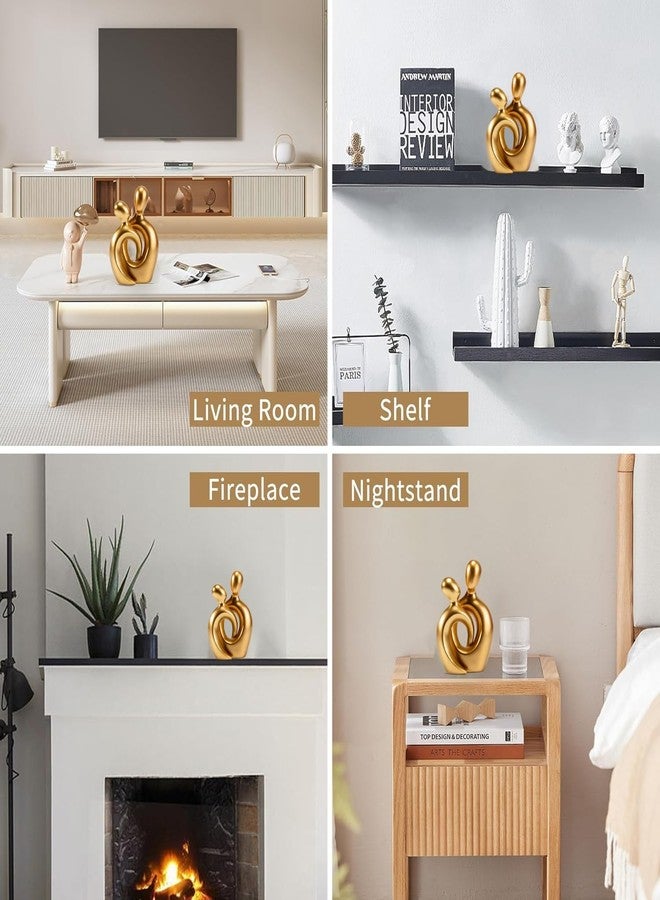 Prettidecor تماثيل هدايا للأزواج، هدية زفاف أو ذكرى زواج للرجال والنساء، قطع ديكور ذهبية، قطع مركزية للطاولة، حامل تلفزيون، رف كتب، تحف صغيرة، تماثيل ديكور عصرية، هدية ذكرى زواج للنساء، هدية عيد الحب - Image 3