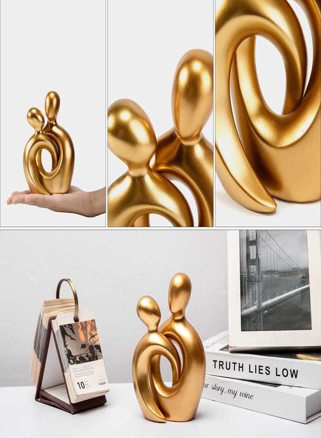 Prettidecor تماثيل هدايا للأزواج، هدية زفاف أو ذكرى زواج للرجال والنساء، قطع ديكور ذهبية، قطع مركزية للطاولة، حامل تلفزيون، رف كتب، تحف صغيرة، تماثيل ديكور عصرية، هدية ذكرى زواج للنساء، هدية عيد الحب - Image 4
