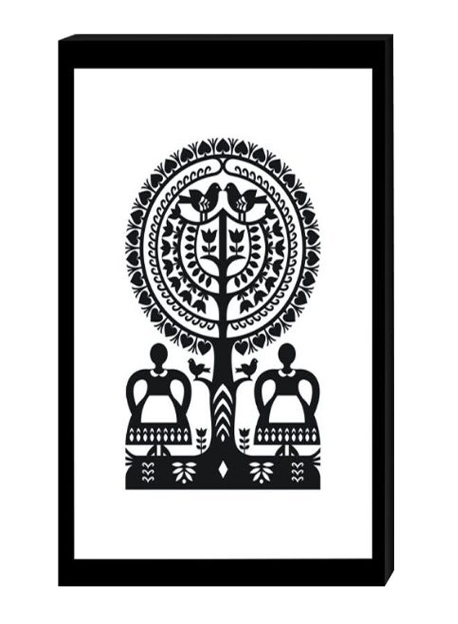 RYN Modern Wall Decor Painting With Inner Frame Black/White 40 x 60centimeter - Image 2