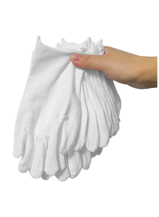 Generic 12 pair Stretchable Lining Gloves Set White  - Image 1