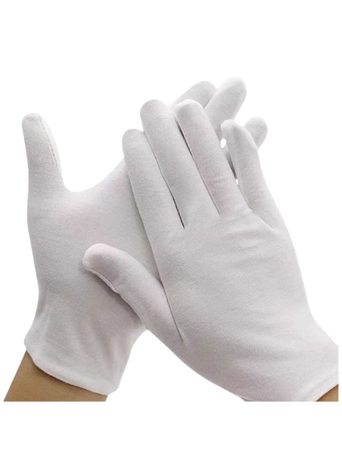 Generic 12 pair Stretchable Lining Gloves Set White  - Image 2