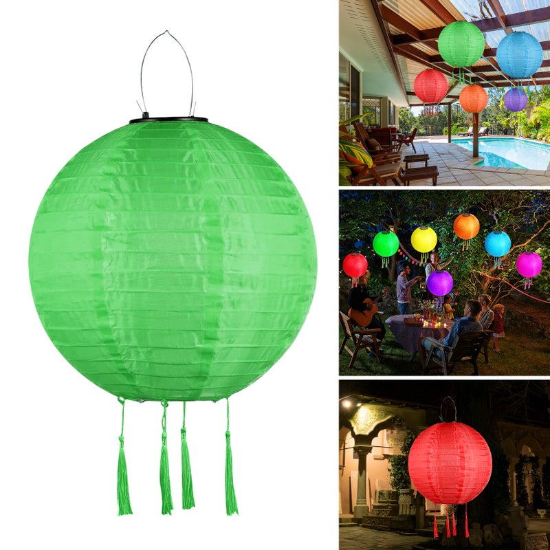 Solar Operated LEDs Outdoor Lantern Hanging Light Decorative Lantern 300mm/ 12inches IP65 Water Resistance Built-in 600mAh Rechargeable Cell for Garden Yard Patio Wedding Party Decoration - Image 3