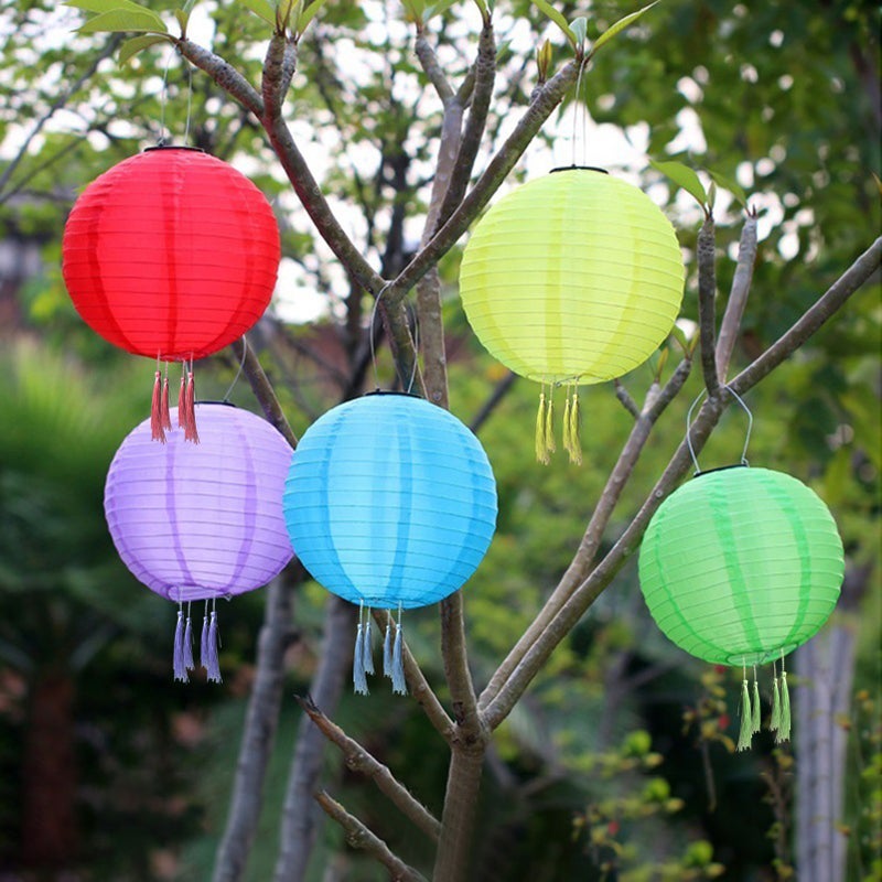 Solar Operated LEDs Outdoor Lantern Hanging Light Decorative Lantern 300mm/ 12inches IP65 Water Resistance Built-in 600mAh Rechargeable Cell for Garden Yard Patio Wedding Party Decoration - Image 2