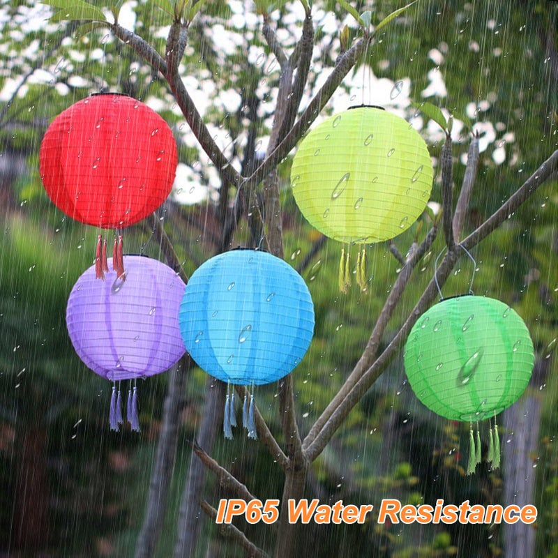 Solar Operated LEDs Outdoor Lantern Hanging Light Decorative Lantern 300mm/ 12inches IP65 Water Resistance Built-in 600mAh Rechargeable Cell for Garden Yard Patio Wedding Party Decoration - Image 4