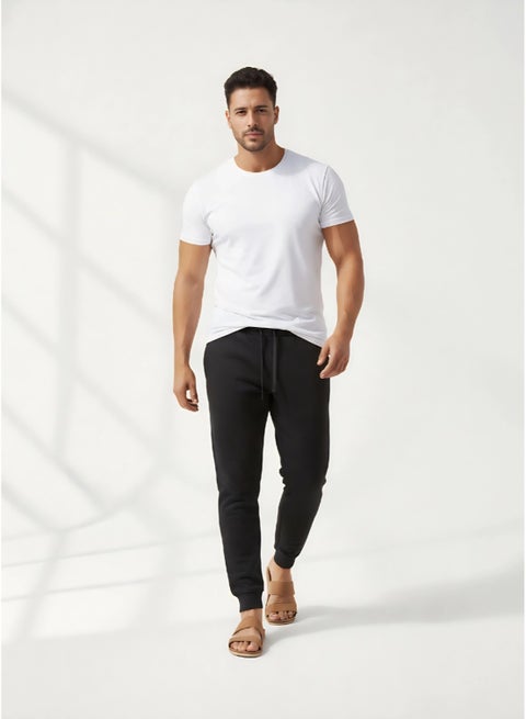 Slim Fit Sweatpants For Men - Black