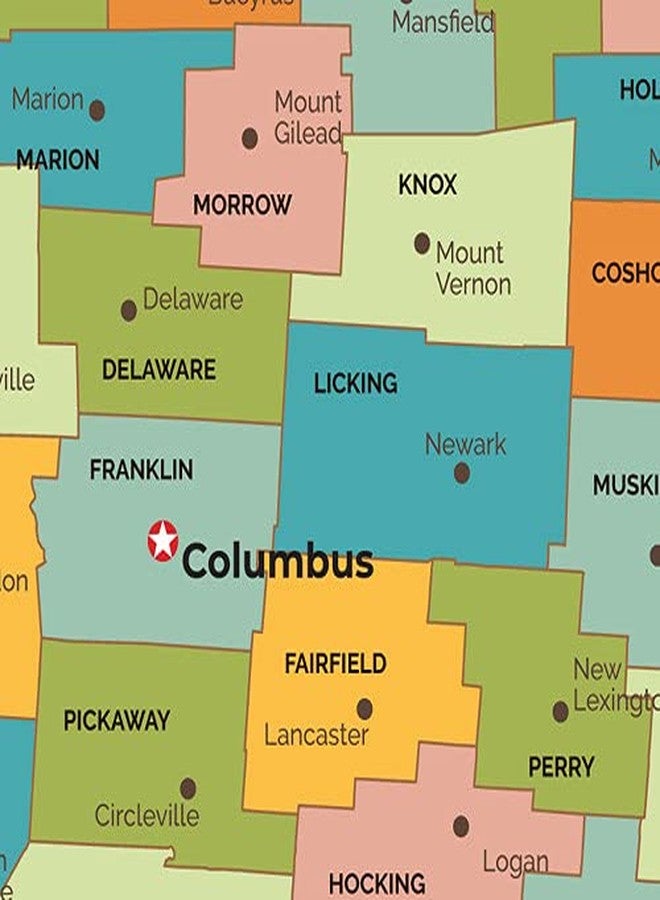 MapSherpa Ohio Counties Map - Standard - 36" x 34.5" Laminated - Image 3