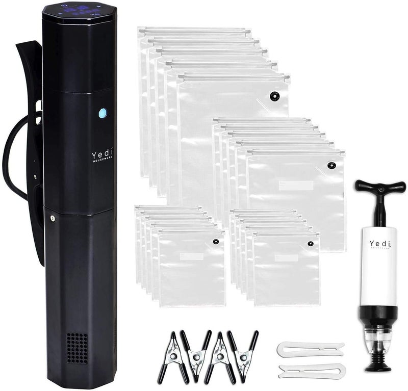 Yedi Houseware Yedi Infinity Sous Vide Cooker Powered by Octcision Technology Deluxe Accessory Kit Recipes 1000 Watts 