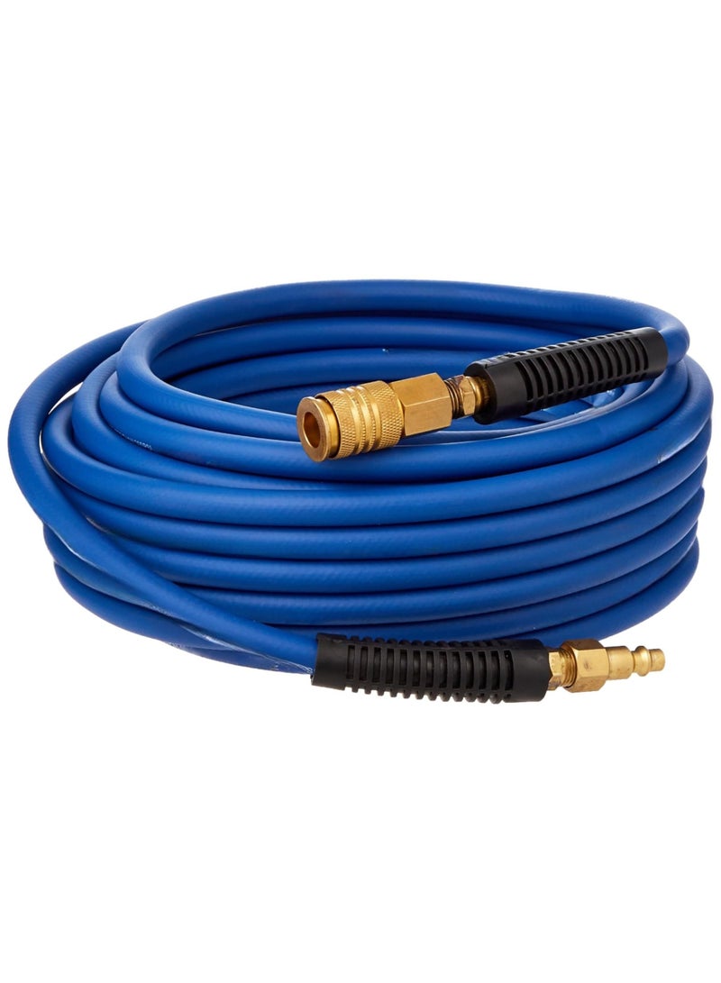 LAMAY 50' Rubber Hybrid Air Hose with Brass Industrial Fitting and Universal Quick Connect Coupler - Image 1