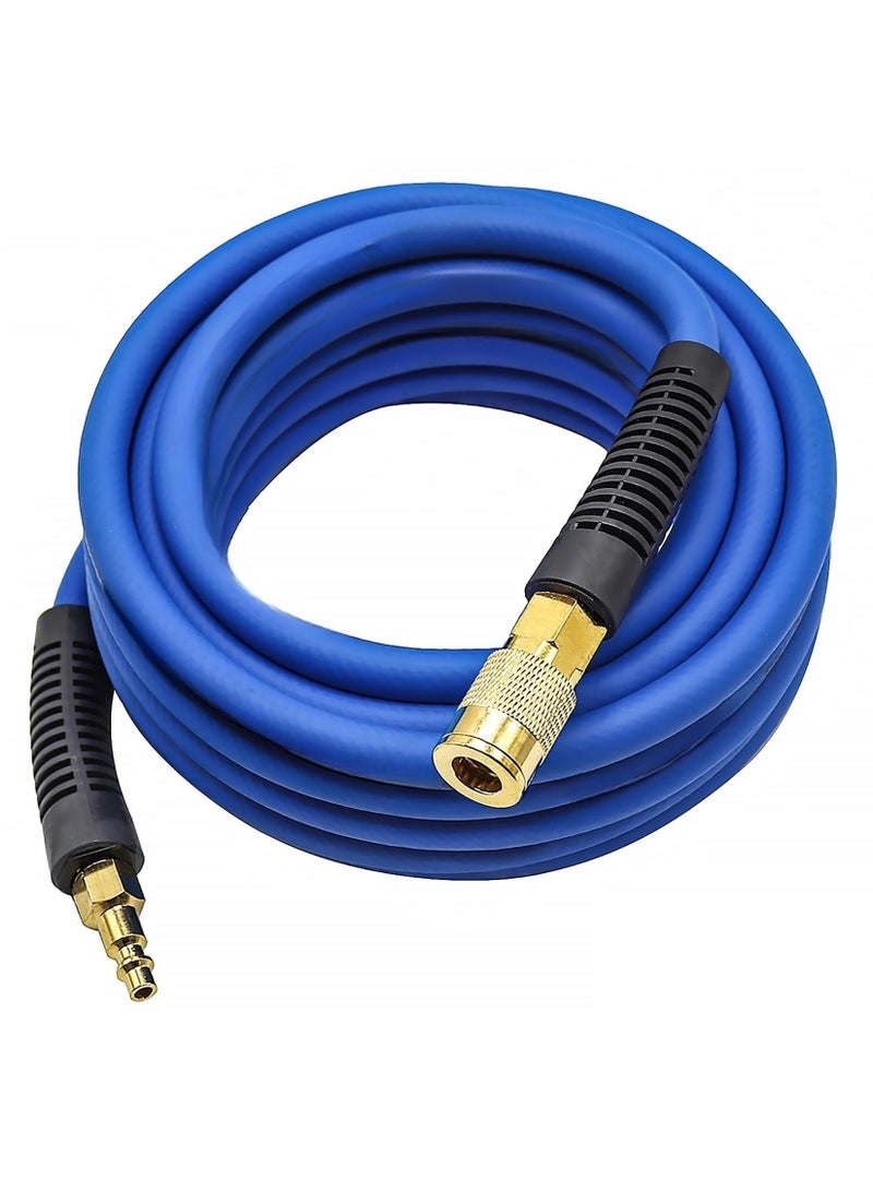 LAMAY 50' Rubber Hybrid Air Hose with Brass Industrial Fitting and Universal Quick Connect Coupler - Image 3