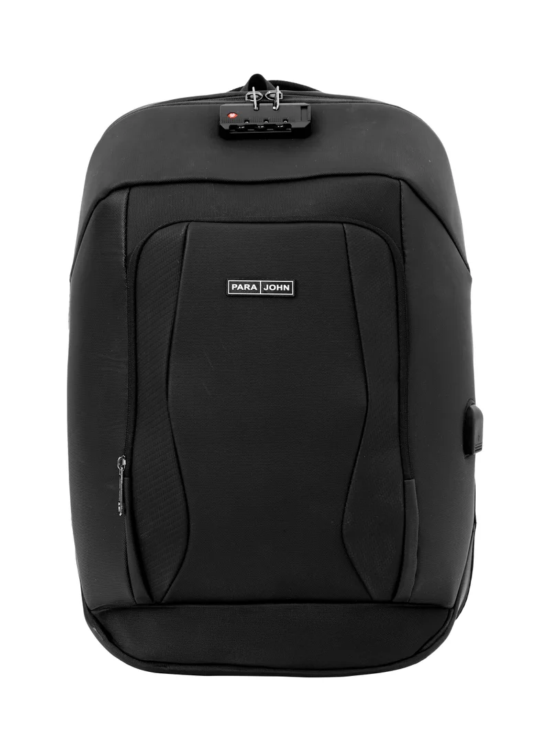 بارا جون حقيبة ظهر  بسحاب واسع قابلة للتنظيم بسعة  لتر من النايلون الفاخر مقاومة للماء للاستخدام اليومي والسفر والمكتب وحمل اللابتوب للرجال والنساء - أسود