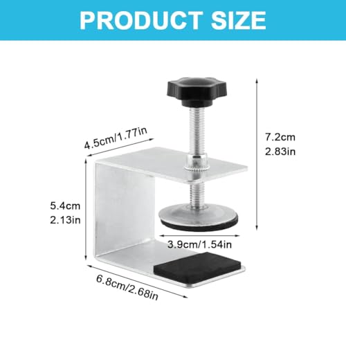 MTRoyaldia Cabinet Drawer Installation Clamps, 2PCS C Clamps Drawer Fixing Clip with Silicone Protect Pad, Woodworking Cabinet Hardware Jig for Door Front Knobs, Pulls Handles Install - Image 4