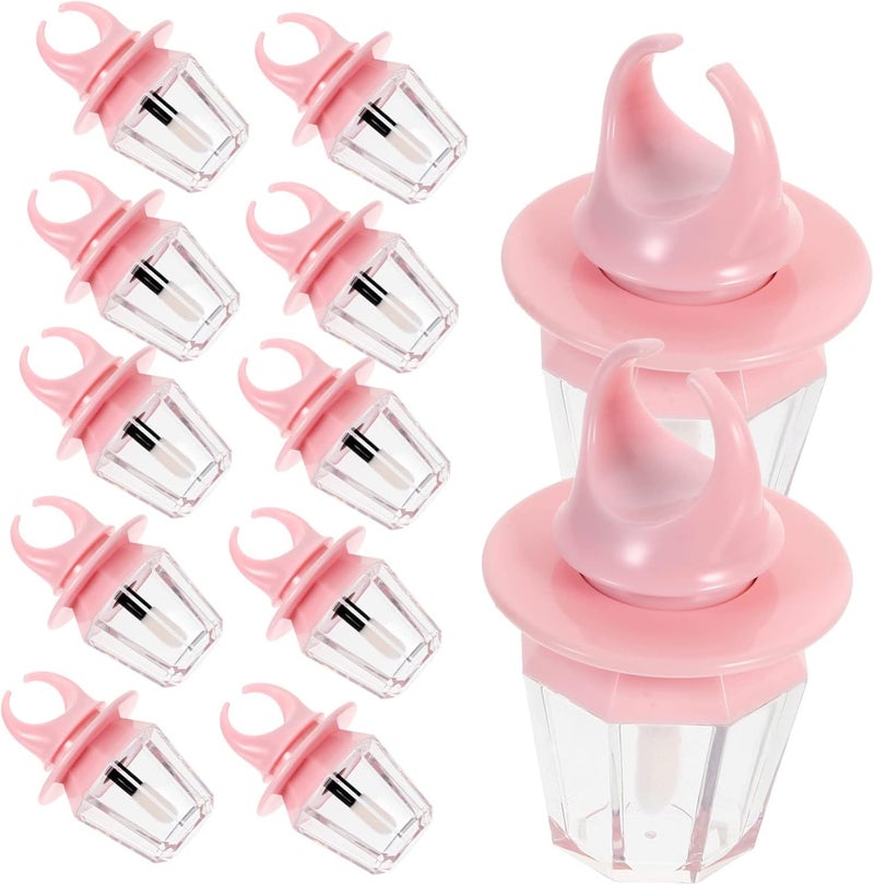 Outanaya 12pcs Ring-shaped Lip Gloss Tubes Empty Diy Lip Gloss Containers for Women Girls Durable and Stylish Lipstick Making Pink - Image 1