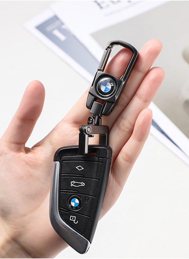 KeyAmor Luxury Metal BMW Keychain in Gunmetal Colour Stylish Car Key Holder with Strong Lock Simple Design and Durable Build Comes with a Premium Gift Box making it a stylish and useful gift  - Image 5