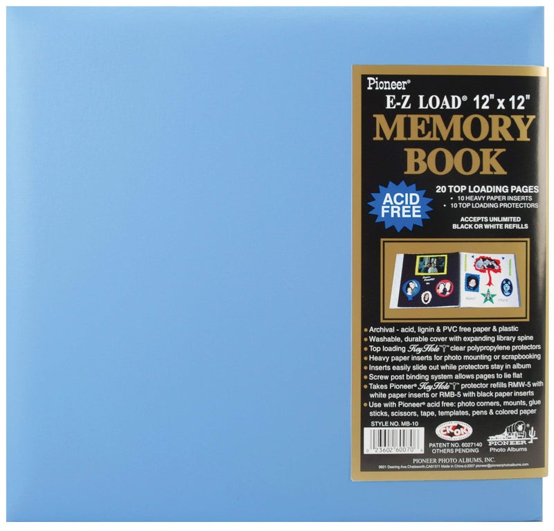 Pioneer Photo Albums Pioneer Pastel Leatherette Post Bound Album 12"X12"-Baby Blue