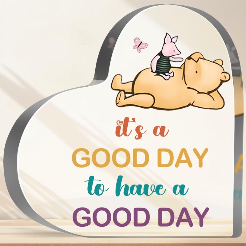 MUNLICAR Winnie Positive Decor Inspirational Gifts for Women, It's a Good Day Sign Motivational Desk Decor Winnie, Emotional Support Uplifting Mindset Decoration for Home Office Nursery - Image 1
