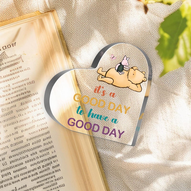 MUNLICAR Winnie Positive Decor Inspirational Gifts for Women, It's a Good Day Sign Motivational Desk Decor Winnie, Emotional Support Uplifting Mindset Decoration for Home Office Nursery - Image 3