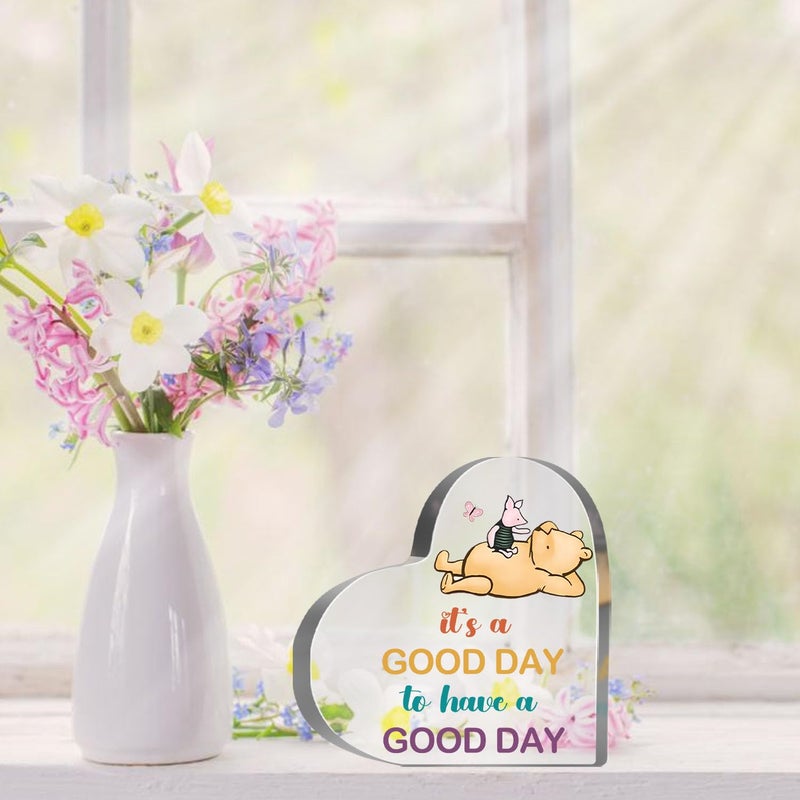 MUNLICAR Winnie Positive Decor Inspirational Gifts for Women, It's a Good Day Sign Motivational Desk Decor Winnie, Emotional Support Uplifting Mindset Decoration for Home Office Nursery - Image 5