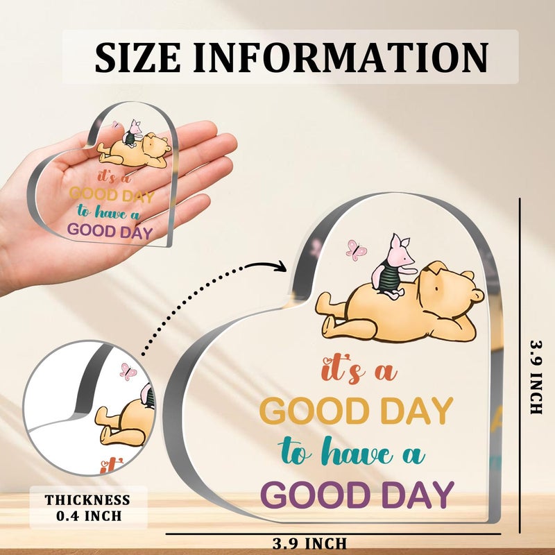 MUNLICAR Winnie Positive Decor Inspirational Gifts for Women, It's a Good Day Sign Motivational Desk Decor Winnie, Emotional Support Uplifting Mindset Decoration for Home Office Nursery - Image 2