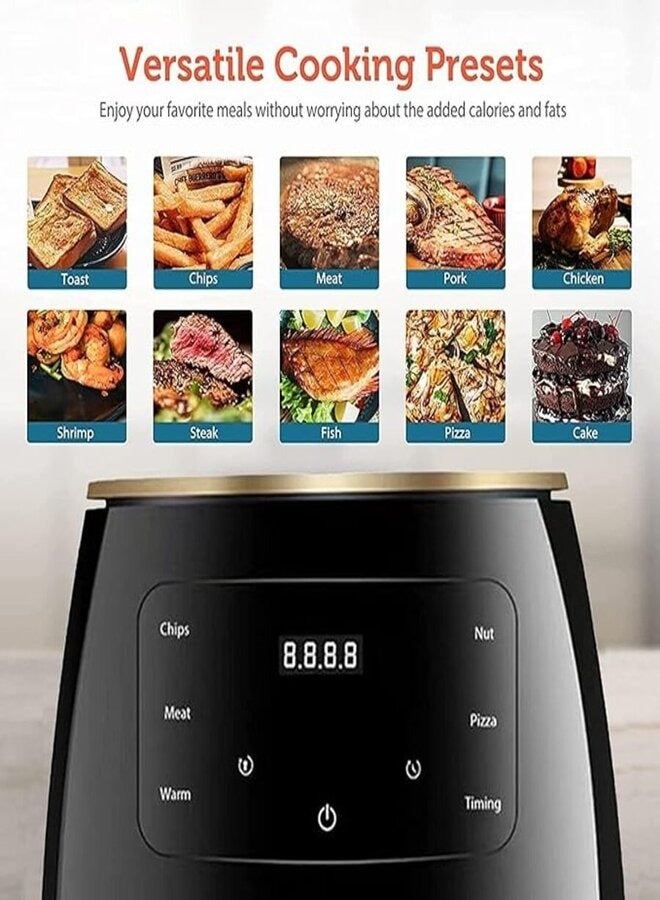 showkah Air Fryer Multifunction 6L Capacity with Non-stick Basket, LED Display Touch Screen, Adjustable Timer and Temperature Control Electric Oven for Oil Free Cooking Machine - Image 2