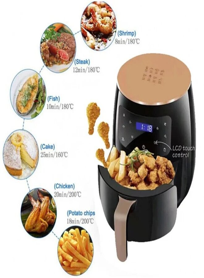 showkah Air Fryer Multifunction 6L Capacity with Non-stick Basket, LED Display Touch Screen, Adjustable Timer and Temperature Control Electric Oven for Oil Free Cooking Machine - Image 5