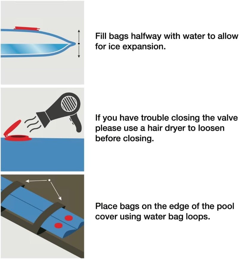 Robelle 2 ft. Corner 4-Pack Heavy Duty Black Pool Cover Weights, .33 MM Thick Vinyl, Pool Water Bags, Water Tubes - Image 4