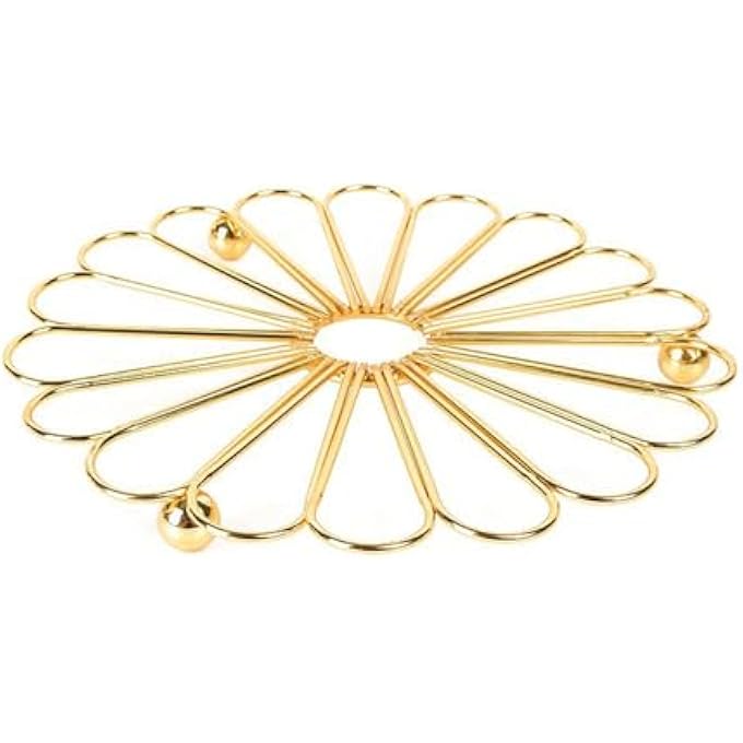 Hosoncovy Metal Hot Pot Holder PadHeat Resistant Pot Mat Hot Pot Trivet Mat Table Place Mat Kitchen Worktop Protector Dish Mat B - Image 2