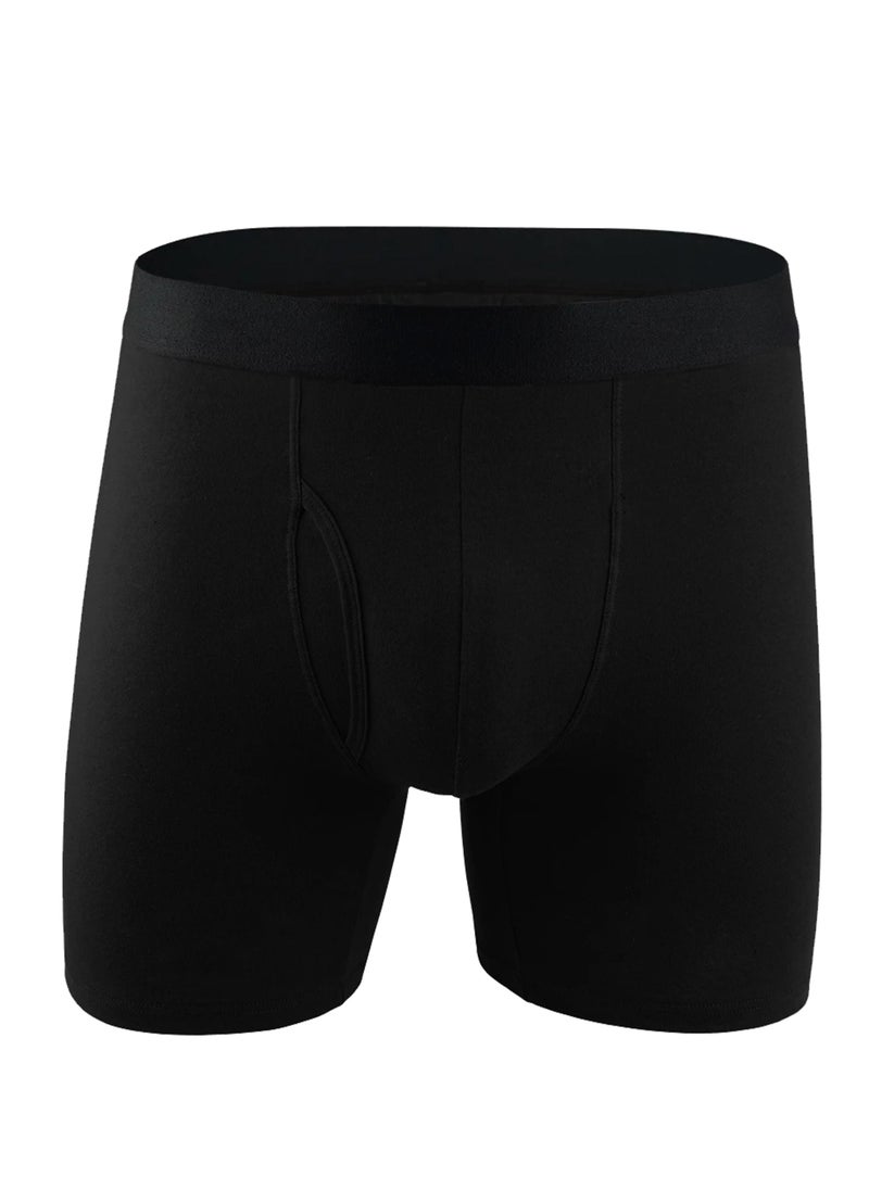 Selecta Now - Mens Boxer Shorts Soft Cotton Underwear Breathable Trunks Black Pouch Fly Briefs - Image 1