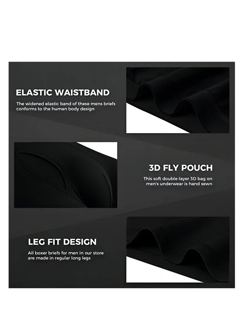 Selecta Now - Mens Boxer Shorts Soft Cotton Underwear Breathable Trunks Black Pouch Fly Briefs - Image 1
