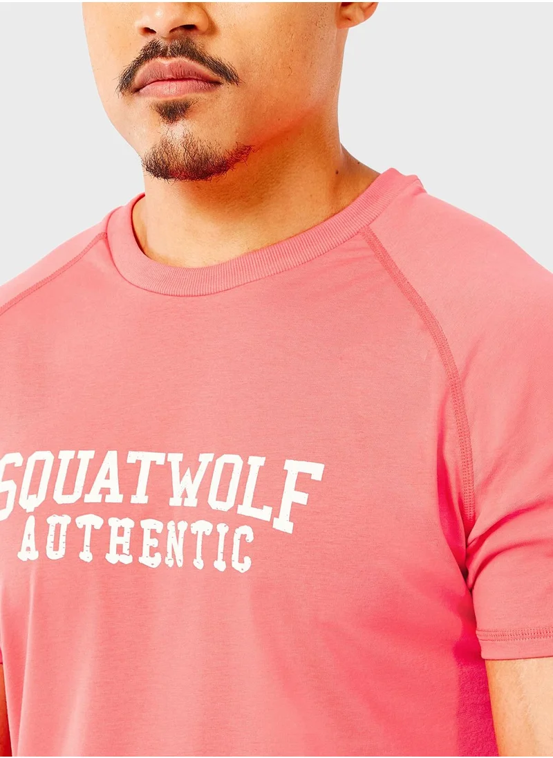 SQUATWOLF Golden Era Raglan Muscle T-Shirt
