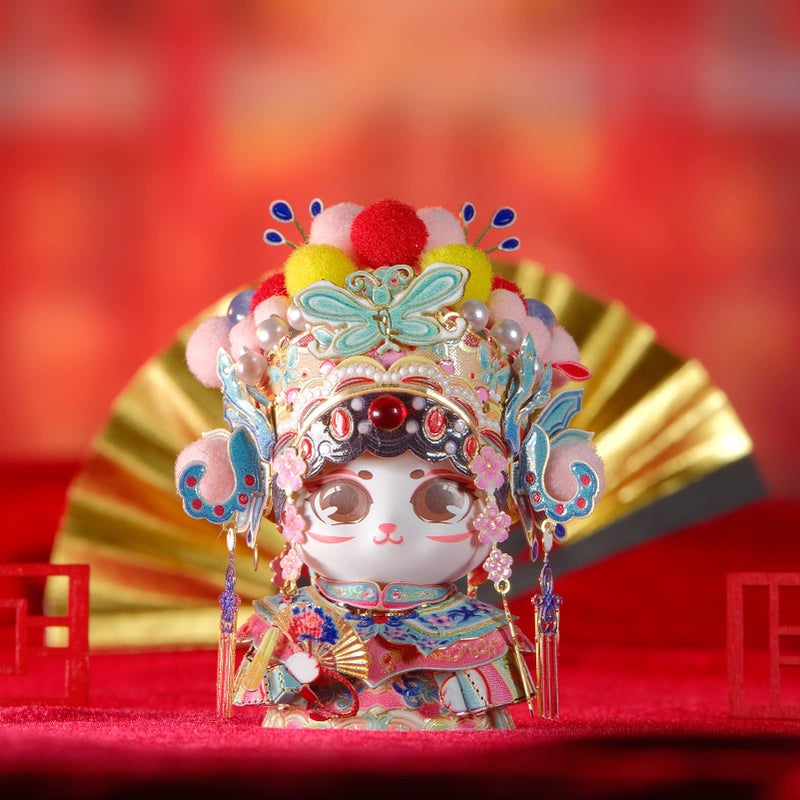 MU 3D Metal Puzzles The Chinese Opera Diva Kitty Cat Figures Model Assembling, Metal Models Kits Miniature Building for Adult, Hobby Birthday New Year Gifts Collectibles Home Decor - Image 5